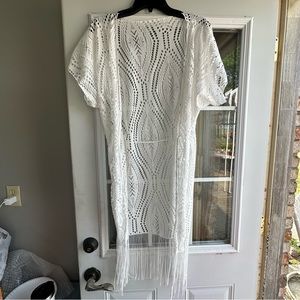 white boho swimsuit cover